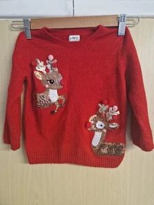Girls Festive F&F jumper 3-4 Years - Picture 1 of 4