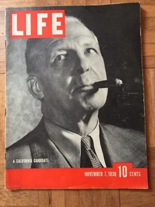 Nov 7 1938 Life Magazine California Candidate Culbert Olsen Elections Ducks Jazz - Picture 1 of 11