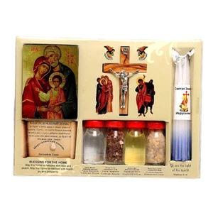Kit de Bendición Hogar Tierra Santa Icono Cruz Velas Botellas Sagradas Conjunto de Jerusalén - Imagen 1 de 1