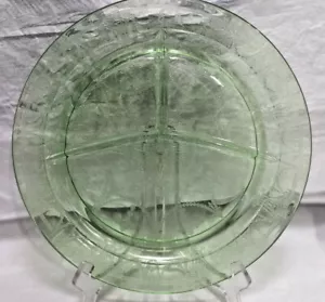 Green Depression Glas Kamee Ballerina 10 1/2" Grillplatte - Bild 1 von 7