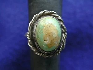 Anillo vintage de plata esterlina turquesa talla 4,5 peón antiguo usado para mujer - Imagen 1 de 4
