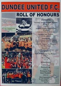 Dundee United club history roll of honours - souvenir print - Picture 1 of 1