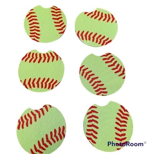 (6) Posavasos portavasos de neopreno para coche - béisbol amarillo - Imagen 1 de 2
