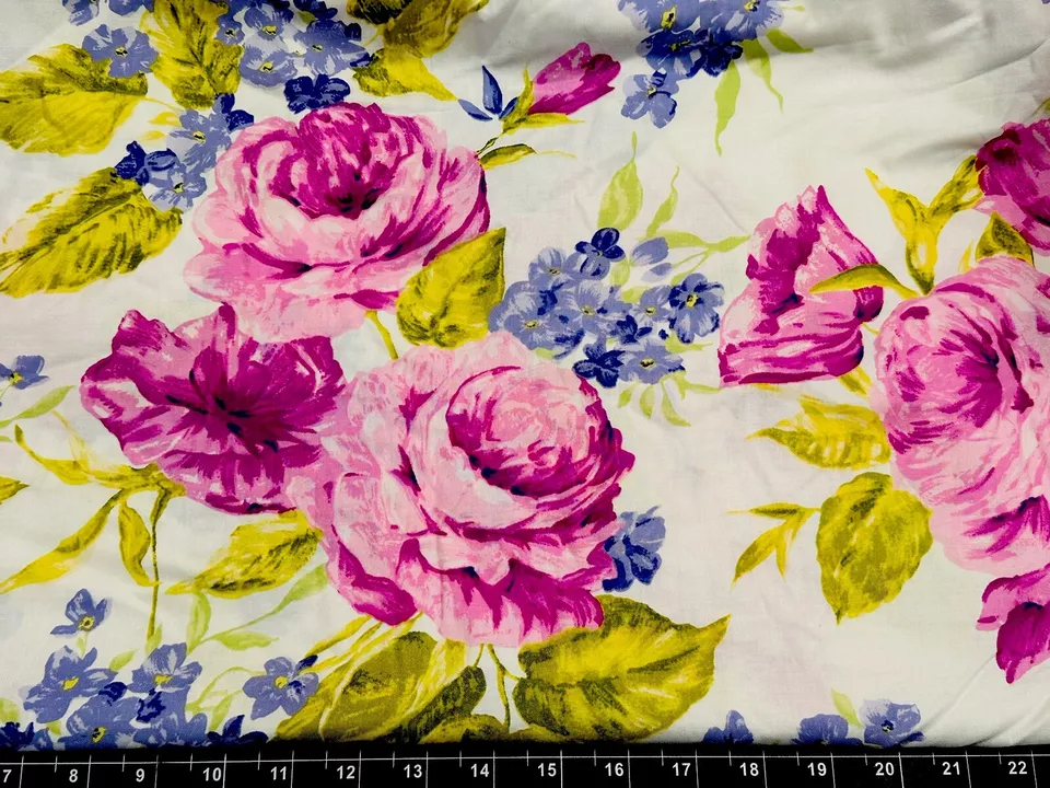 Fat Quarter 18"x21" Blossoms Veranda Pink Floral Flower Spring FABRIC COTTON - Image 1 of 1