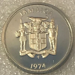 1974 FM JAMAICA 🇯🇲TEN 10 CENTS PROOF COIN, 22,000 MINTED. - Picture 1 of 3
