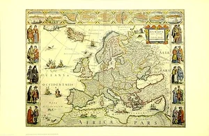 Europa Alemania Francia Italia España Reino Unido Siglo XVI Mapa Vintage Edición Limitada Fuera de Impresión - Imagen 1 de 1