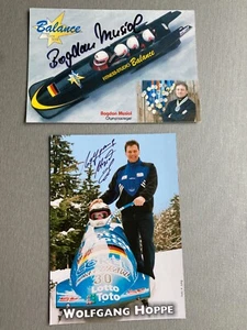 W. HOPPE & B. MUSIOL  DDR Olympiasieger  Bob  signed 2 Autogrammkarten 10x15 - Bild 1 von 1