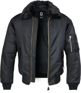 Brandit Jacke MA2 Jacket Fur Collar in Black - Picture 1 of 18