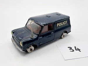RARE VINTAGE CORGI TOYS # 448 AUSTIN MINI POLICE VAN DIECAST MODEL BLUE 1964 - Picture 1 of 5