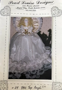 Vintage Craft Pattern: 22" Satin and Lace Tree Top Angel - Pearl Louise Designs - Picture 1 of 4