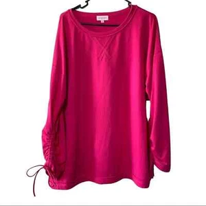 NWT Molly & Isadora Long Sleeve with Ties Sweatshirt Size 2X, Pink - Picture 1 of 6