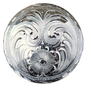 1 '' Hand engraved Silver concho # T106 - Picture 1 of 3