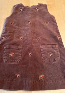 CASTAWAY NANTUCKET EMBROIDERED TURKEYS THANKSGIVING JUMPER DRESS GIRLS SZ M 5 6 - Picture 1 of 5