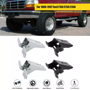 For Ford F150 F250 F350 1980-1997 Black Front Upper Lower Door Hinge Steel 4Pcs - Picture 1 of 18