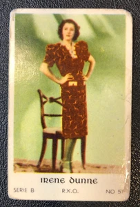 Irene Dunne 1952 Dutch Gum Netherlands TV Movie Star Trading Card RARE!! - Picture 1 of 2