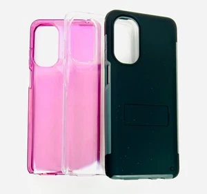 Motorola Moto G Stylus Phone Case Clear Ice Plum Steel Black (Kickstand) NIB USA - Picture 1 of 20