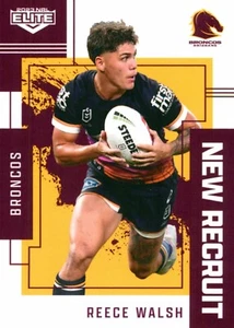 2023 Brisbane Broncos NRL TLA Elite New Recruit Card - Reece Walsh - Picture 1 of 3