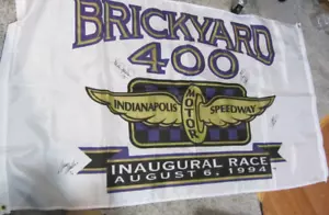 Brickyard 400 Race Banner signed Ernie Irvan Jeff Burton Mark Martin Luke Speed - Picture 1 of 12