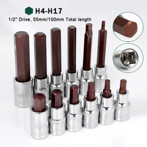 Hex Bit Socket 3/8" Drive H4-H17 Allen Key Wrench Hex Ratchet Screwdriver Bits - Picture 1 of 28