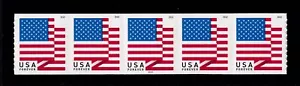 2018 American Flag coil (50c) Sc 5260 PNC5 plate number strip of 5 P111 - Picture 1 of 1