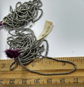 Rare Antique 2 Partial Mini Hank Label Steel Beads Round  3/0 Austrian 23 BPI - Picture 1 of 9
