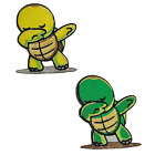 Cute Animal Turtle Dancing Set Jeans hat Art Badge Iron/Sew on Embroidered patch