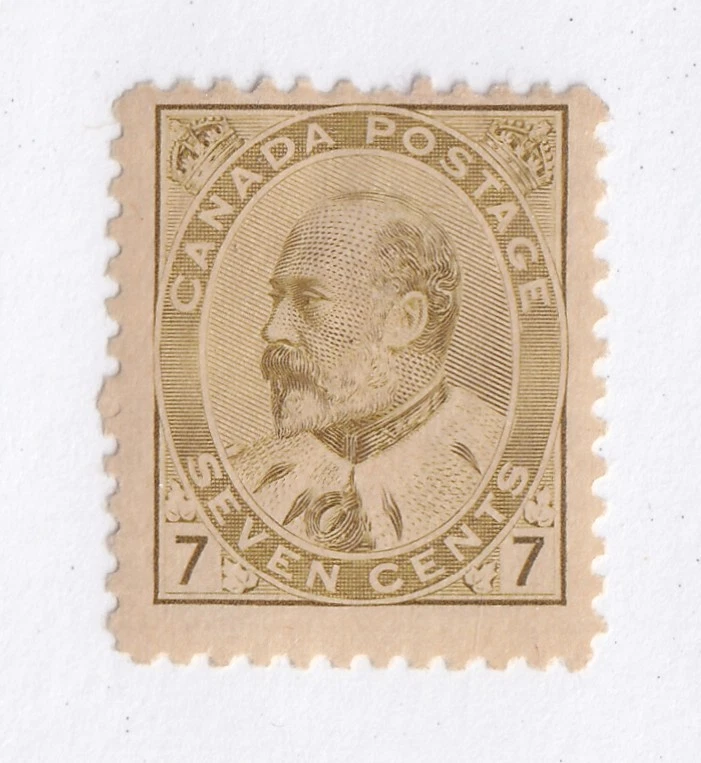 SELLOS DE MATT SCOTT CANADÁ #92 EDWARD VII EDICIÓN DE 7 CENTAVOS 1903-08, MH CV $260 Foto 1 de 3