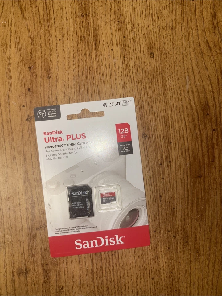 SanDisk Ultra Plus MicroSDXC UHS-I Card W/ Adapter 128GB SDSQUBC-128G-AT6IA