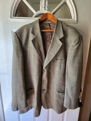 PRINCIPE Hombres Lana Italiano Cuadros Traje Chaqueta Abrigo Deportivo VER DESCRIPCIÓN DE LA TALLA Foto 1 de 4