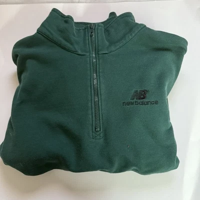 Vintage Y2K New Balance Fleece Size Large Green 1/4 Zip Pullover Sweater - Image 1 of 4