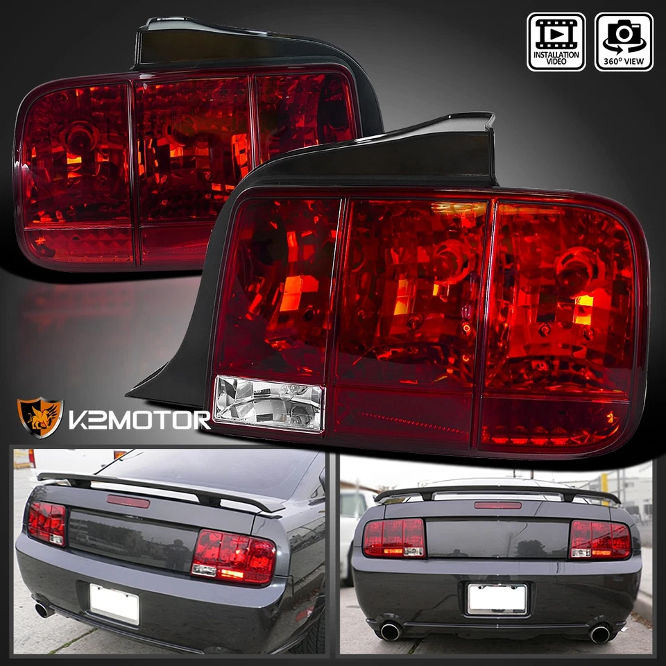 Fits 2005-2009 Ford Mustang Sequential Turn Signal Tail Lights Brake Lamps Pair Foto 1 de 4