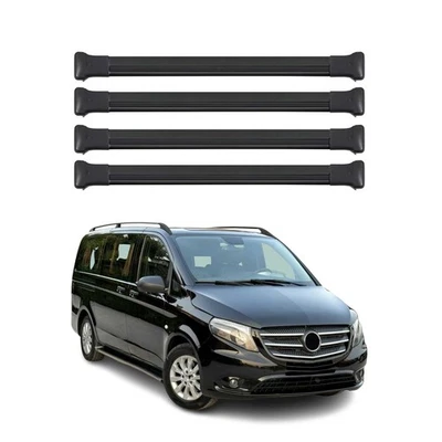OMPORT Dachträger Grundtäger für Mercedes Vito W447 2014-2025 75kg Alu Schwarz 4 tlg