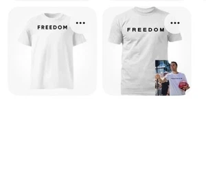 Freedom Charlie Kirk weißes T-Shirt Tee Shirt kurzarm Größe L - Bild 1 von 5