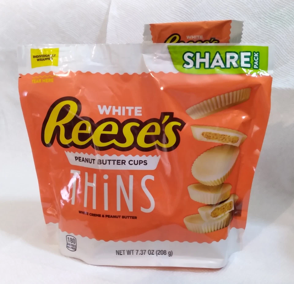 ULTRA RARO Reese's White Peanut Butter Cups Thins ERRO DE FABRICAÇÃO!  Free S&H - Imagem 1 de 4