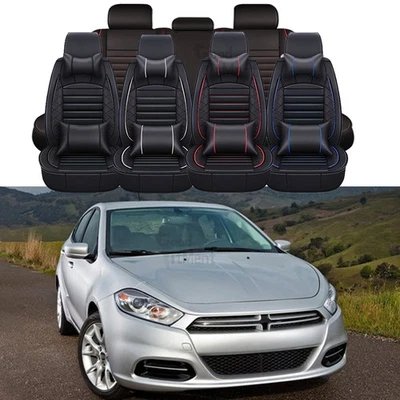 Juego completo de 5 fundas de asientos delanteras traseras de cuero PU para Dodge Dart 2013-2016 Foto 1 de 4