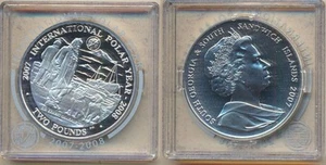 South Georgia/South Sandwich Islands: 2007 2 Pounds Silver Prf Ernest Shackleton - Picture 1 of 2