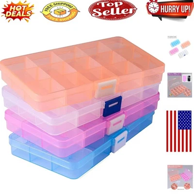 Organizador de joyas y cuentas multicolor de 15 compartimentos con divisores ajustables Foto 1 de 4