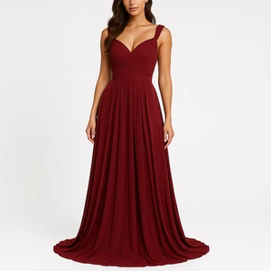 Simply Elegant Floor-Length Gown in Cranberry - Size 4 - Picture 1 of 4