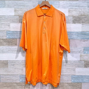 Camisa Polo Peter Millar Lujo Naranja Doble Algodón Mercerizado Informal Para Hombre Grande - Imagen 1 de 5