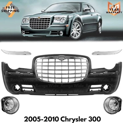 Front Bumper Cover Paintable & Grille Assembly Kit For 2005-2010 Chrysler 300 - Image 1 of 4