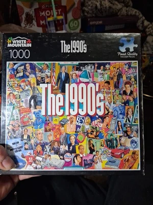 White Mountain The 1990's Pop Culture 1000 Pc Puzzle 100% Complete - Image 1 of 2