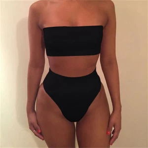 Underwear Suit Pure Color Chest-Wrapped Three-Point Sexy Tube-Top Women's - Picture 1 of 10