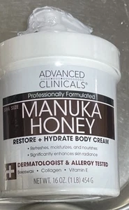 Advanced Clinical’s Manuka Honey, Restore Hydrate Body Cream, 16 oz - Picture 1 of 1