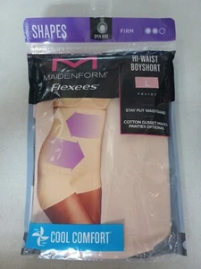 Maidenform Flexees Hi-Waist Cool Comfort Firm Beige Boyshort F82107 Large - Picture 1 of 9