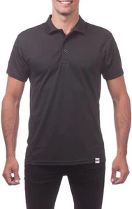 Pro Club - Black - Men's Performance POLO Dry Fit Sports T-Shirts Short Sleeve - Picture 1 of 5