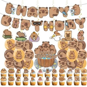 Paper Latex Animal Themed Birthday Decor Capybara Theme Birthday Party Decor - Picture 1 of 13