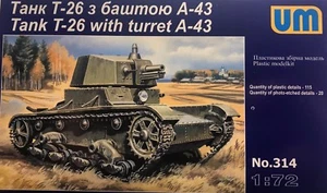 1/72 WW2 Vehicle : T-26 Light Tank with A43 Turret  [USSR] #314: UM - Picture 1 of 1