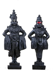Quality Lord Vitthal Rakhumai God Idols (Talla - 12,7 x 5,1 x 21,6 cm) Negro KU - Imagen 1 de 3