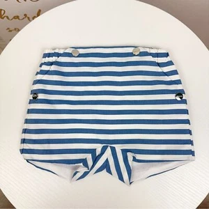 Jacadi Blue White Stripe Cotton Shorts 🩳 Size 6 Month - Picture 1 of 8
