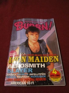 Burrn! April 2002 Japanese Heavy Metal Iron Maiden w/ American Hi-Fi poster - Picture 1 of 4